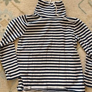 NWOT J Crew Striped Navy and White Turtleneck Pullover Sweatshirt